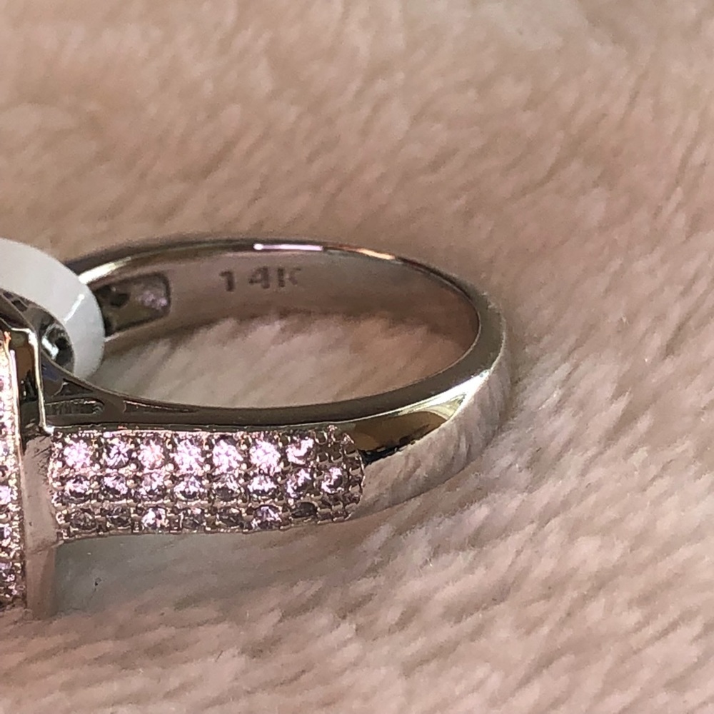 🎁🎁LAST ONE‼️Topaz 14KT White Gld/filled Ring🎁🎁 - Picture 6 of 6